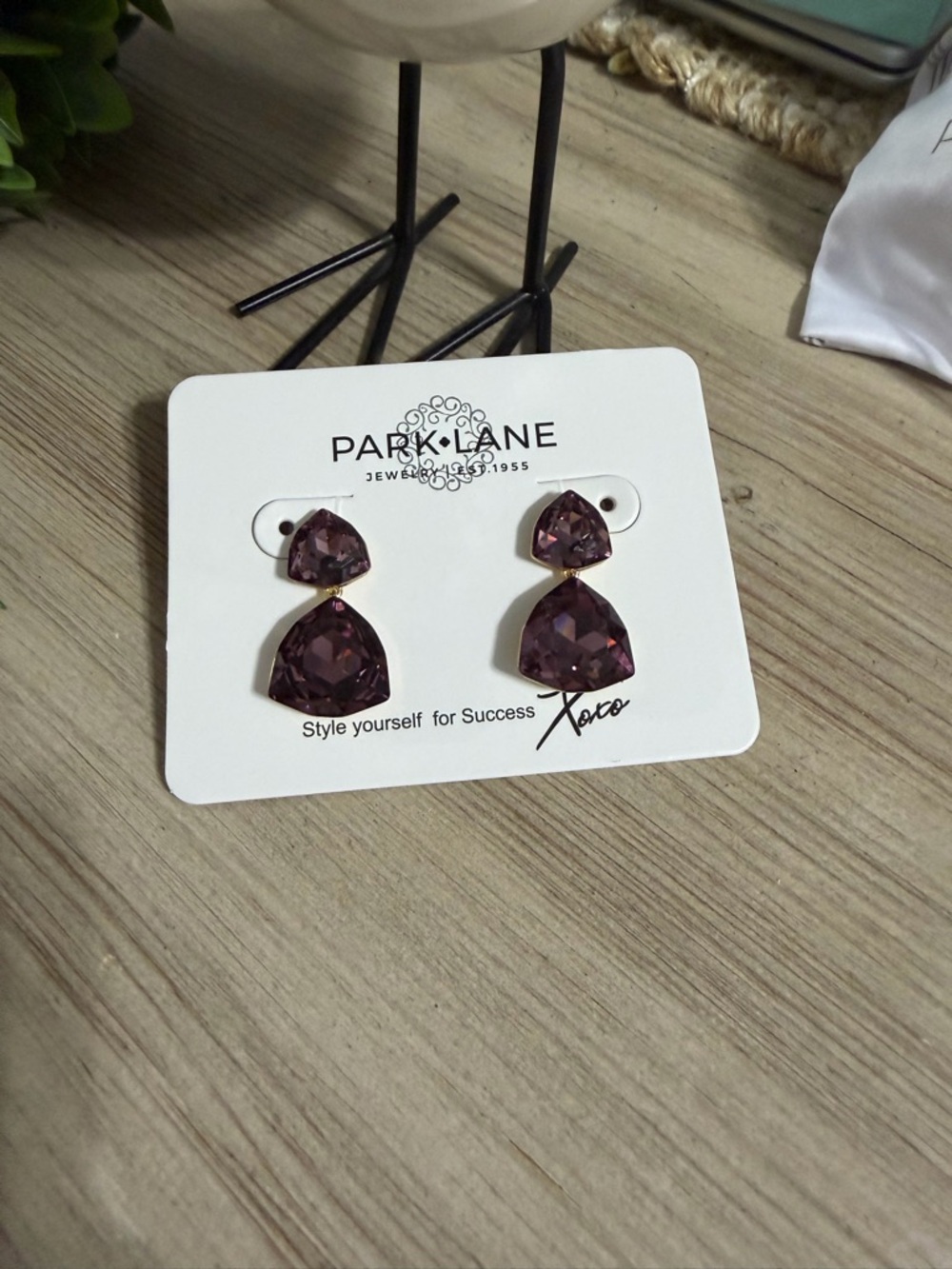 Park Lane Amethyst-Tone Faceted Drop Earrings